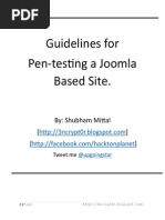 Guidelines For Pen-Testing A Joomla Based Site.