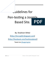 Guidelines For Pen-Testing A Joomla Based Site.