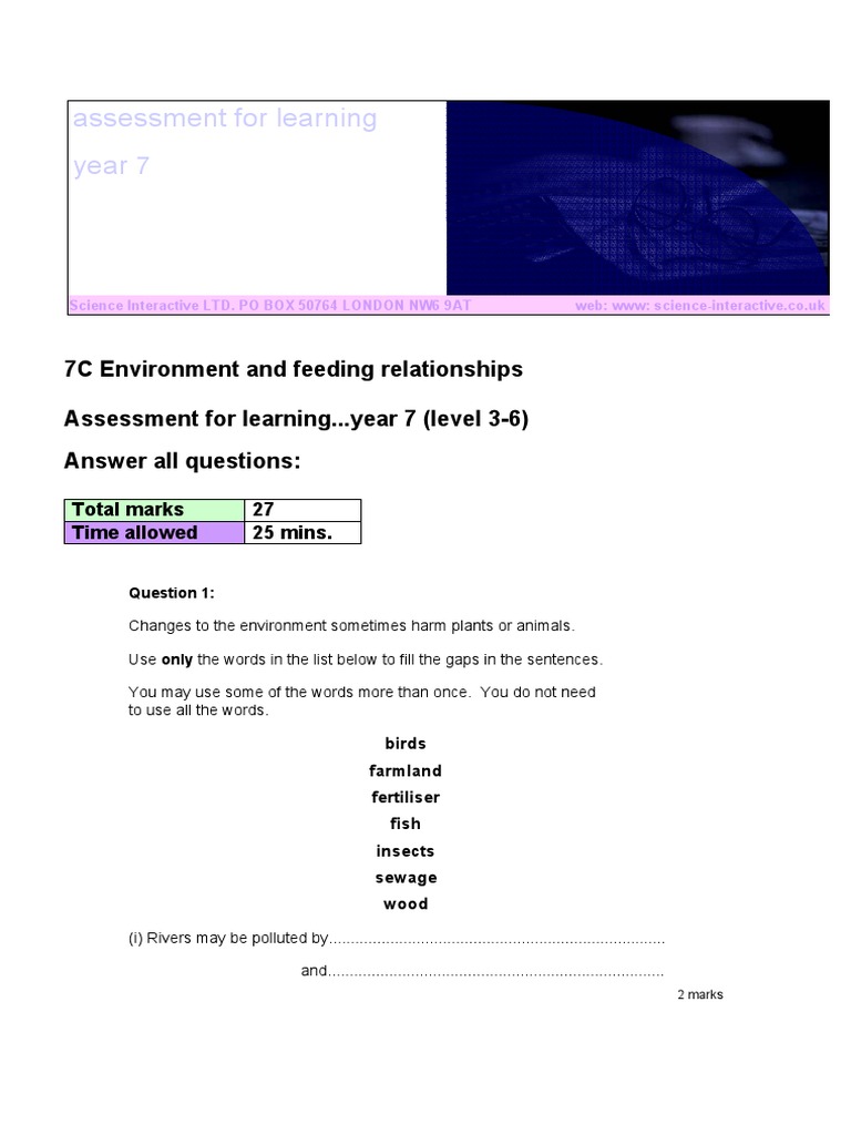7C QP | PDF | Mammals | Nature