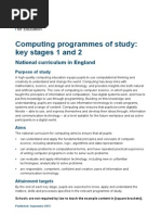 Primary National Curriculum - Computing