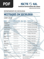 Cartaz Mestrados Sociologia ISCTE-2009-2010