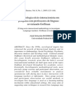 Metodologia Sócio-Interacionista em Pesquisa Com Professores de Línguas: Revisitando Goffman