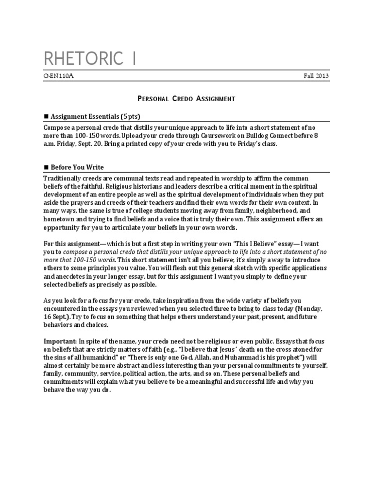 Credo paper essay picture