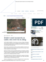 Deslave causó un muerto en Quito; otro cerró vía en Alóag _ El Universo