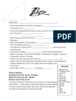 History of Frédéric François Chopin Worksheet