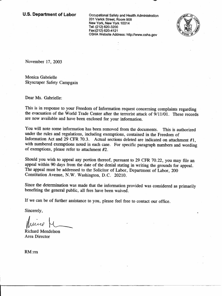 NY B8 OSHA Complaints Fdr Entire Contents Letters and Emails to OSHA