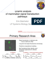 Dynamic Analysis of Mammalian Signal Transduction Pathways: Eric Batchelor LP Systems Biology Section
