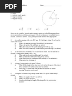 Angular Velocity Worksheet