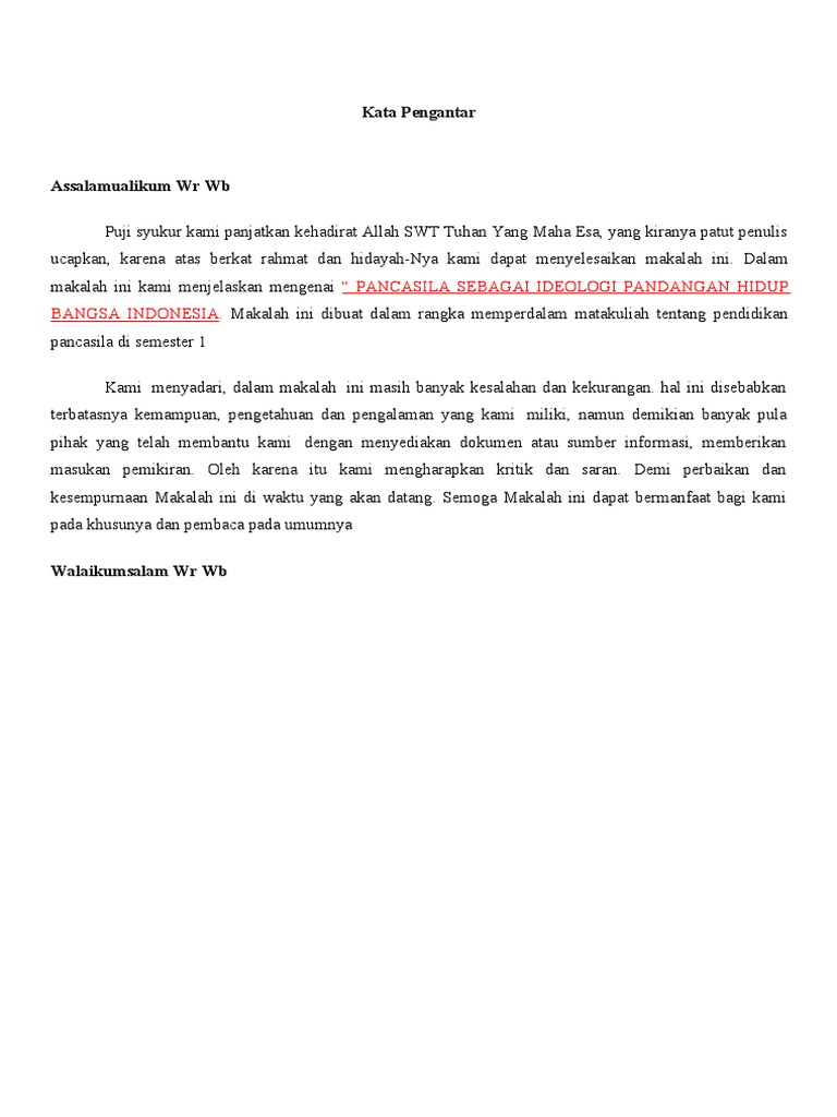 Makalah Pendidikan Pancasila