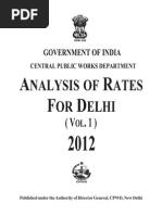 Analysis of Rate For Delhi - 2012 (Vol - I) .