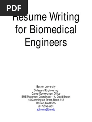 Biomedical Engineering Resume Sample
