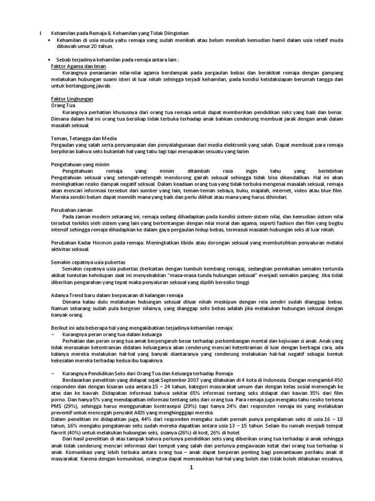 Kehamilan Pada Remaja Pdf