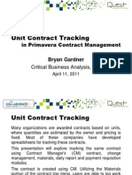 Unit Contract Tracking in Primavera Contract Management