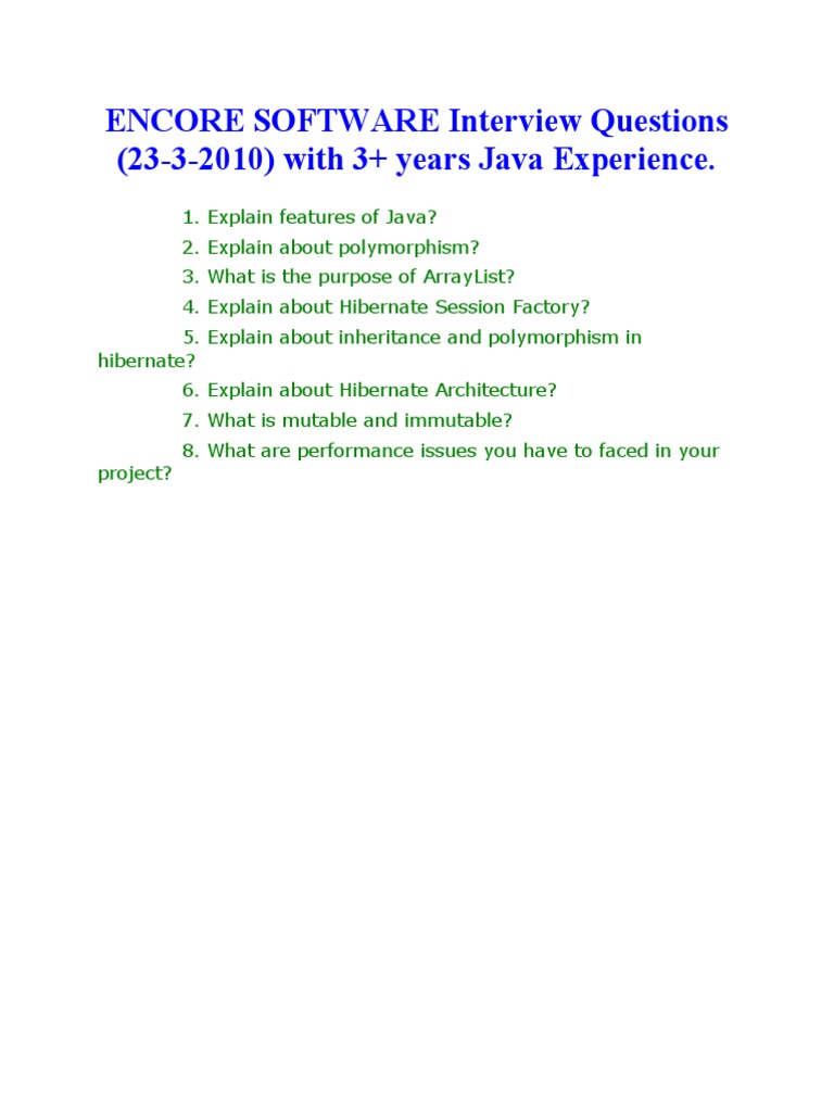 Java Architect Interview Questions | PDF | C++ | Computing