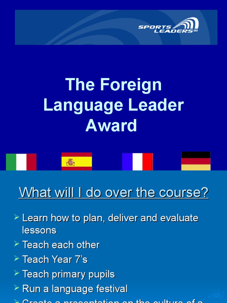 Foreign Language Leader Award Overview | PDF