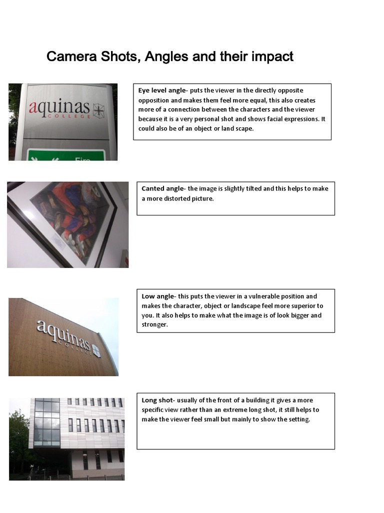Impact of Camera Shots and Angles | PDF | Language Arts & Discipline