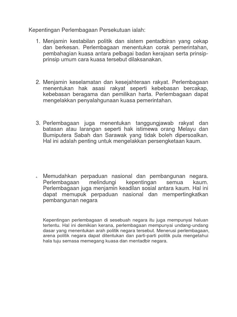 Kepentingan Perlembagaan Persekutuan Ialah Pdf