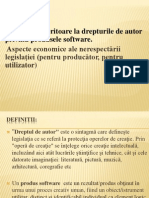 Legislatia Referitoare La Drepturile de Autor Privind Produsele Software