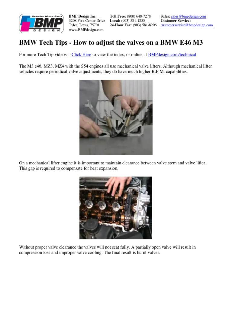 bmwe46m3mz3mz4s54v66lveadjustment Valve Bmw