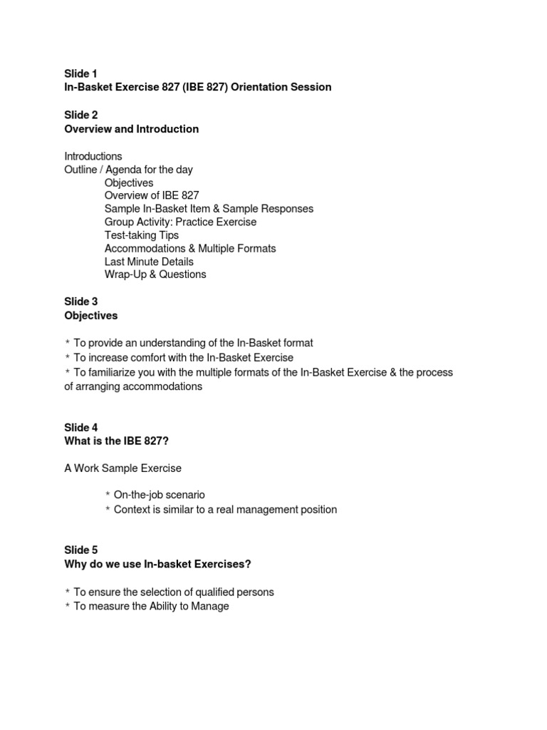 A Assessment Inbasket Exercises Oorientation e | PDF | Board Of ...