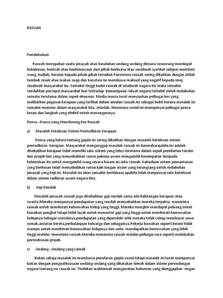 RASUAH (Rumusan) | PDF