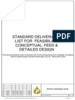Standard Deliverable List For Feasibility Conceptual FEED Detailed Design