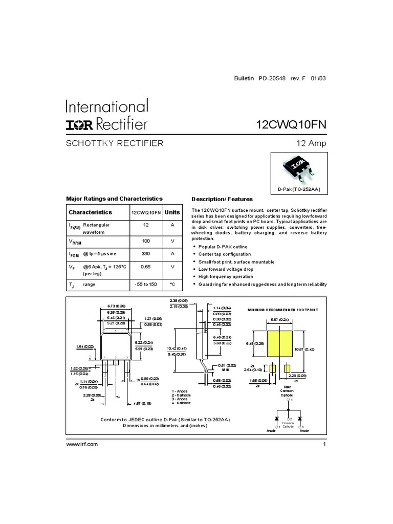 12CWQ10FN | PDF | Amplifier | Capacitor