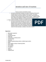 Enzyme Concentration and Rate of Reaction