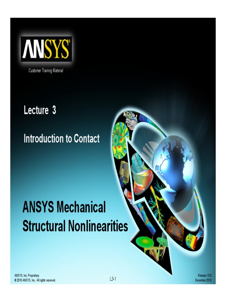 ANSYS Tutorial: Contact | PDF | Friction | Mechanical Engineering