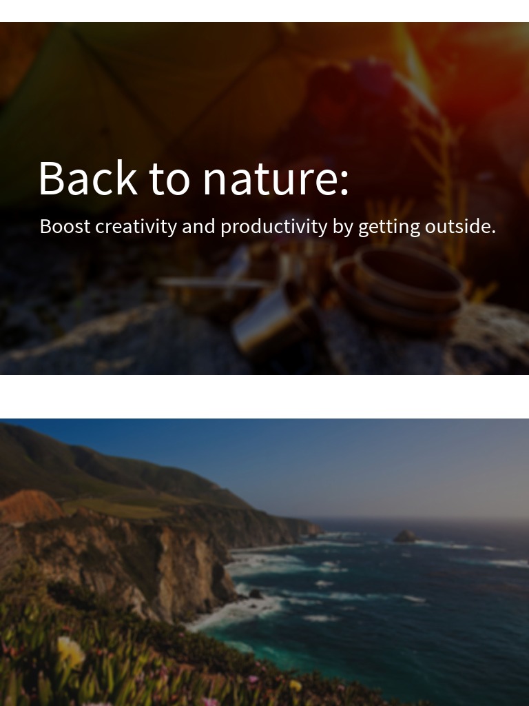 Back To Nature:: Boost Creativity and Productivity by Getting Outside | PDF