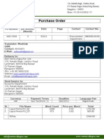 Purchase Order: PO Number Job Number (Month) Date Contact Contact No