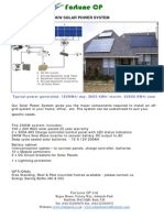 20Kw Solar Power System: Typical Power Generated: 120Kwh/Day, 3600 Kwh/Month, 43800 Kwh/Year