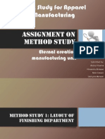 Work Study For Apparel Manufacturing: Assignment On Method Study