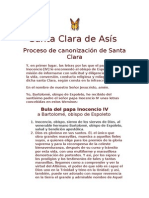 Santa Clara de Asís - Proceso de Canonización