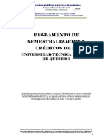 Reglamento de Semestralizacion y Créditos de La Uteq