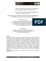 ALIMENTOS TRADICIONAIS, MODOS DE VIDA E PATRIMÔNIO