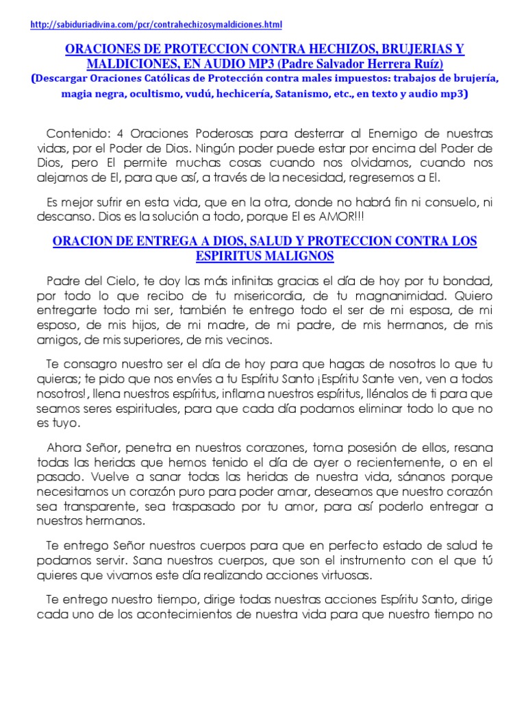 Oraciones Poderosas de Proteccion | PDF | Oración | María, madre de Jesús