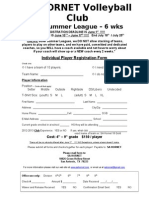 2013 Summer League - 6 WKS: Individual Player Registration Form