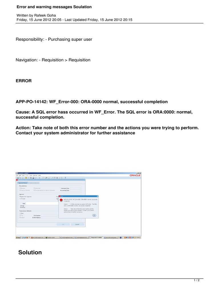 Resolving APP-PO-14142 Error | PDF