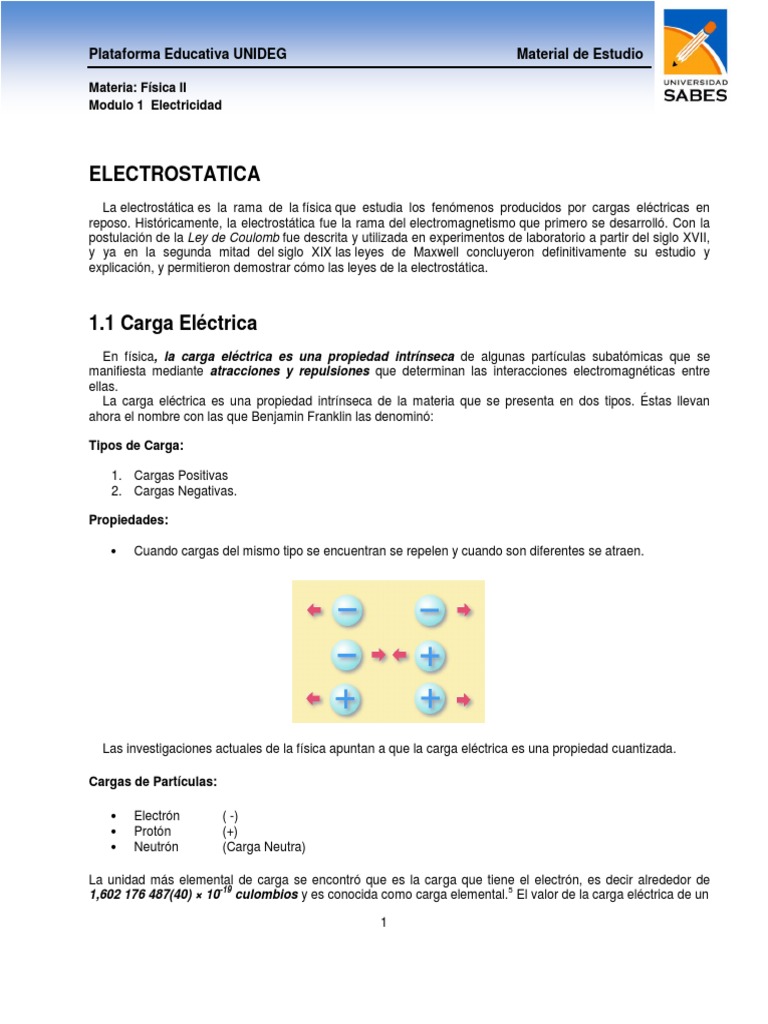 1.1_CARGA_ELECTRICA.pdf Carga eléctrica Física teórica