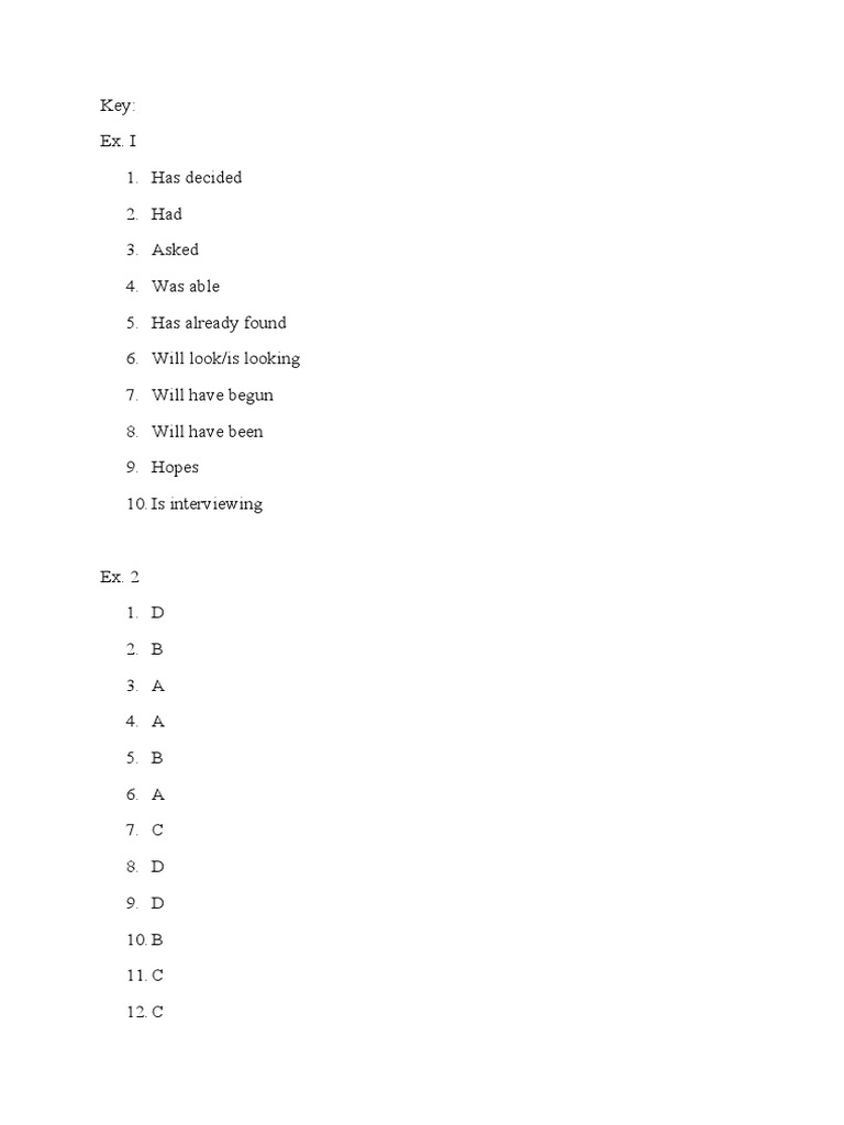 English Grammar Exercises and Answers | PDF | Language Arts ...