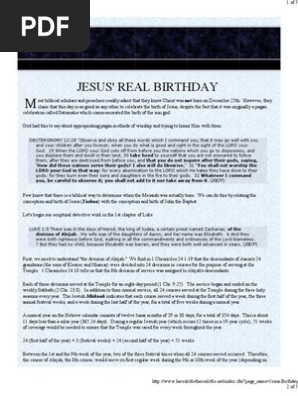 Jesus' Real Birthday