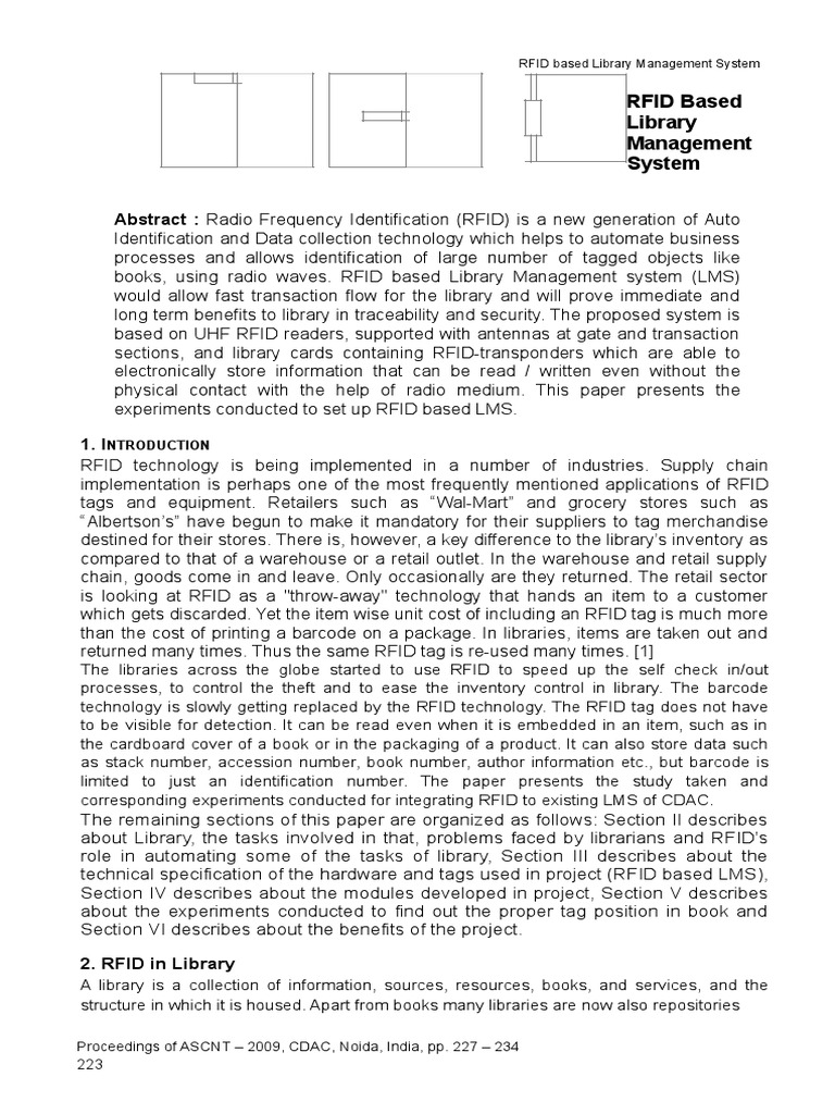 RFID Library Management System Overview | PDF | Radio Frequency ...