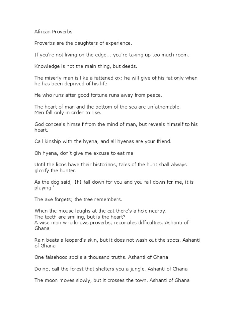 African Proverbs | PDF
