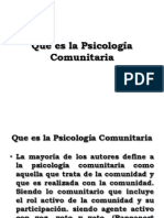 Que es la Psicología Comunitaria