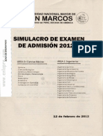 Simulacro Examen Admision UNMSM 2012 II D E