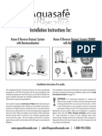 Aquasafe Home II + Re-mineralization Instructions