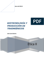 BIOTECNOLOGÍA Y PRODUCCIÓN DE TRASNGÉNICOS