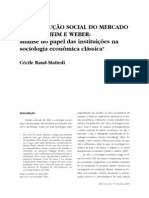 A Construção Social Do Mercado em Durkheim e Weber (Cécile Raud-Mattedi)