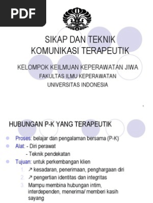 Sikap Dan Teknik Komunikasi Terapeutik